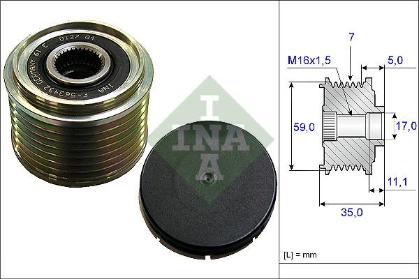 INA 535 0159 10 - Ремъчна шайба, генератор vvparts.bg