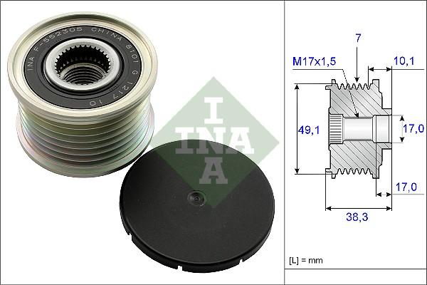 INA 535 0153 10 - Ремъчна шайба, генератор vvparts.bg