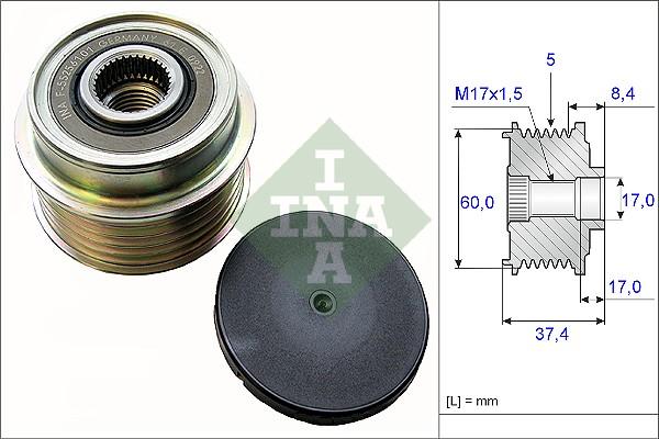 INA 535 0152 10 - Ремъчна шайба, генератор vvparts.bg