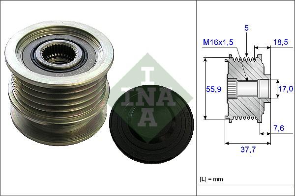 INA 535 0169 10 - Ремъчна шайба, генератор vvparts.bg