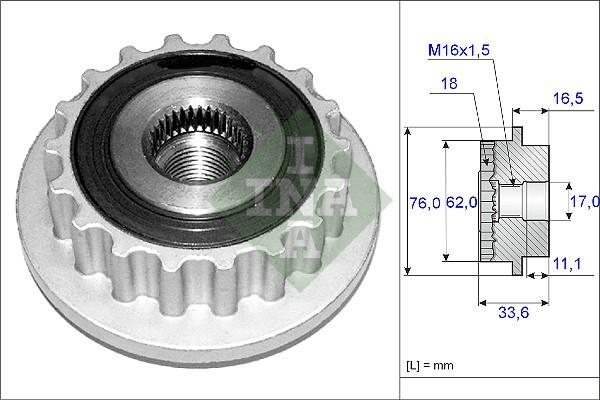 INA 535 0118 10 - Ремъчна шайба, генератор vvparts.bg