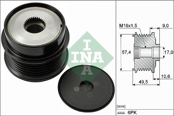 INA 535 0189 10 - Ремъчна шайба, генератор vvparts.bg