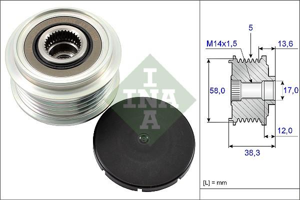 INA 535 0184 10 - Ремъчна шайба, генератор vvparts.bg