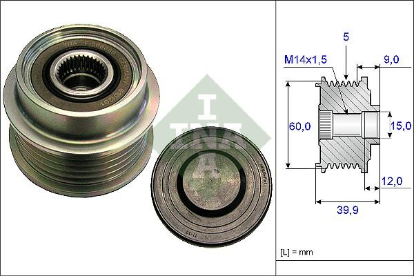 INA 535 0180 10 - Ремъчна шайба, генератор vvparts.bg