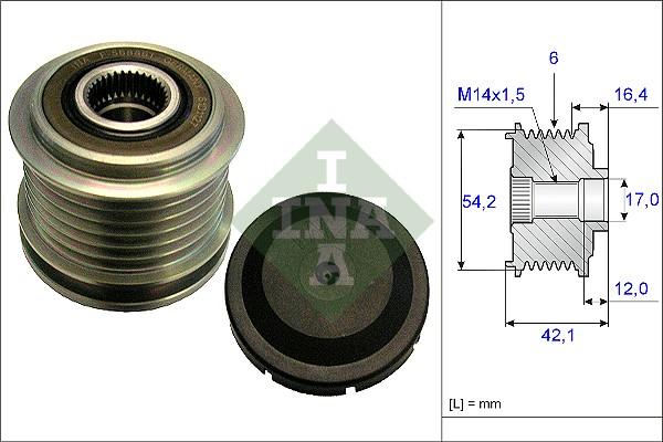 INA 535 0181 10 - Ремъчна шайба, генератор vvparts.bg