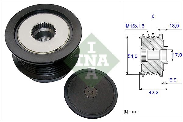 INA 535 0188 10 - Ремъчна шайба, генератор vvparts.bg