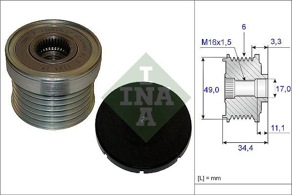 INA 535 0183 10 - Ремъчна шайба, генератор vvparts.bg
