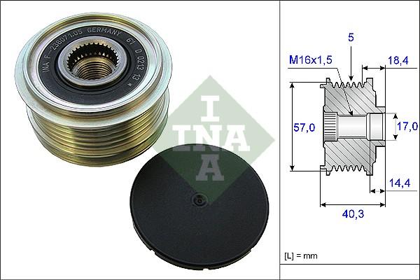 INA 535 0187 10 - Ремъчна шайба, генератор vvparts.bg