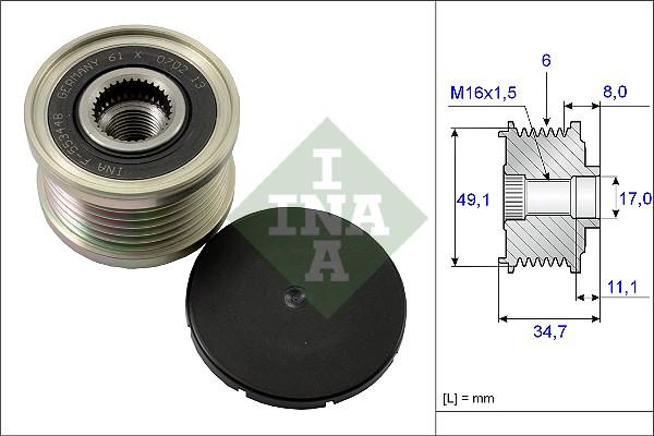 INA 535 0139 10 - Ремъчна шайба, генератор vvparts.bg