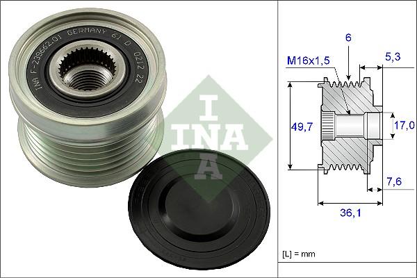 INA 535 0134 10 - Ремъчна шайба, генератор vvparts.bg