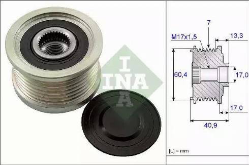 INA 535 0138 10 - Ремъчна шайба, генератор vvparts.bg