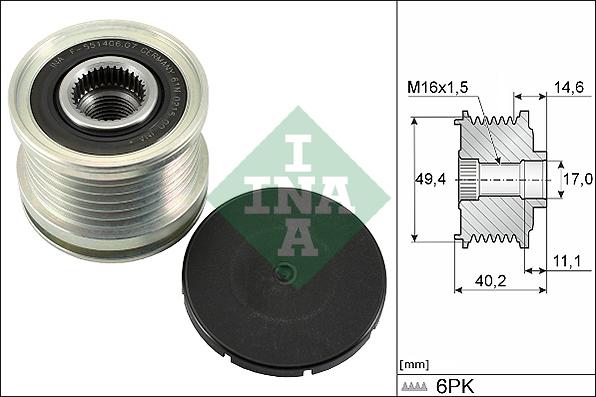 INA 535 0124 10 - Ремъчна шайба, генератор vvparts.bg