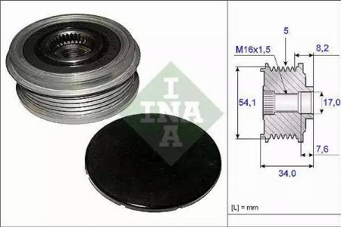 INA 535 0122 10 - Ремъчна шайба, генератор vvparts.bg