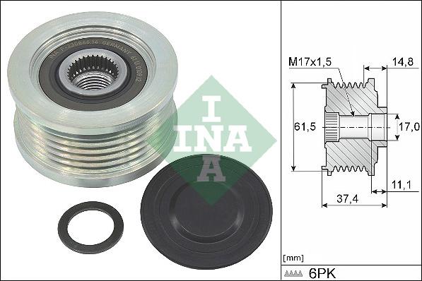 INA 535 0348 10 - Ремъчна шайба, генератор vvparts.bg