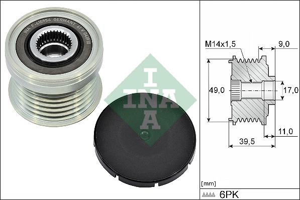 INA 535 0361 10 - Ремъчна шайба, генератор vvparts.bg