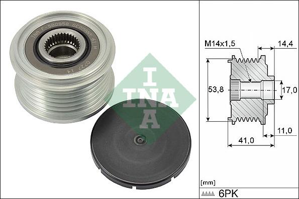 INA 535 0304 10 - Ремъчна шайба, генератор vvparts.bg