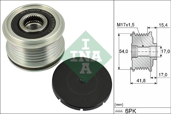 INA 535 0317 10 - Ремъчна шайба, генератор vvparts.bg