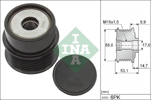 INA 535 0326 10 - Ремъчна шайба, генератор vvparts.bg