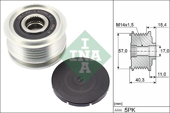 INA 535 0295 10 - Ремъчна шайба, генератор vvparts.bg