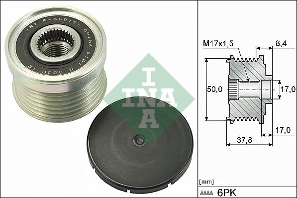 INA 535 0292 10 - Ремъчна шайба, генератор vvparts.bg