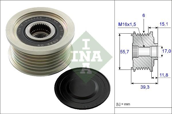 INA 535 0249 10 - Ремъчна шайба, генератор vvparts.bg