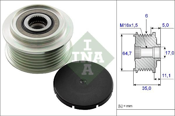 INA 535 0250 10 - Ремъчна шайба, генератор vvparts.bg