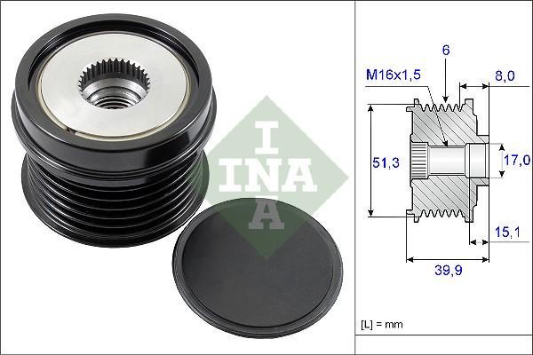 INA 535 0252 10 - Ремъчна шайба, генератор vvparts.bg