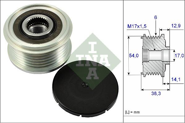 INA 535 0264 10 - Ремъчна шайба, генератор vvparts.bg