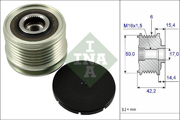 INA 535 0265 10 - Ремъчна шайба, генератор vvparts.bg