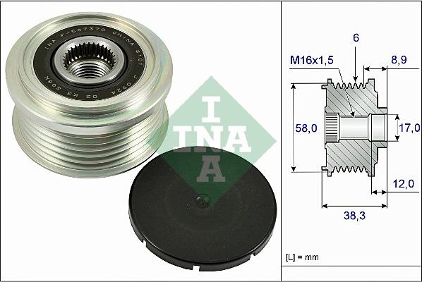 INA 535 0266 10 - Ремъчна шайба, генератор vvparts.bg