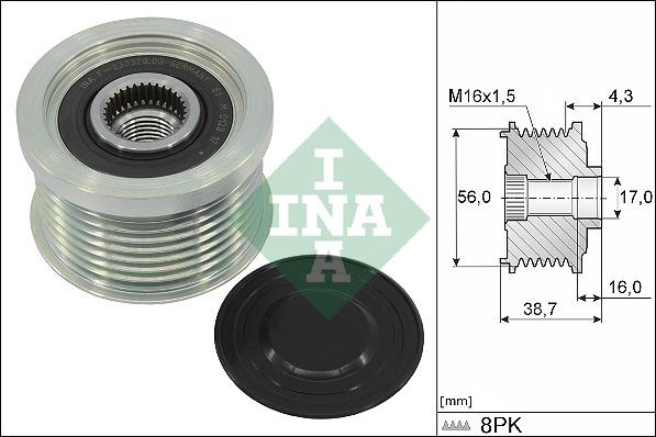 INA 535 0261 10 - Ремъчна шайба, генератор vvparts.bg