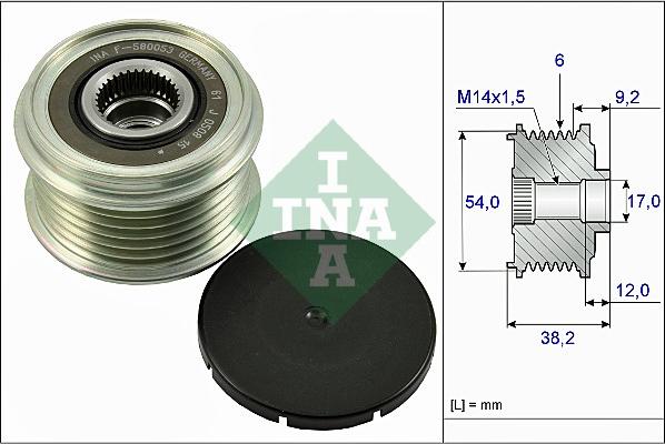 INA 535 0263 10 - Ремъчна шайба, генератор vvparts.bg