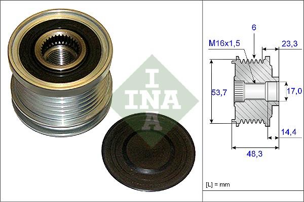 INA 535 0204 10 - Ремъчна шайба, генератор vvparts.bg