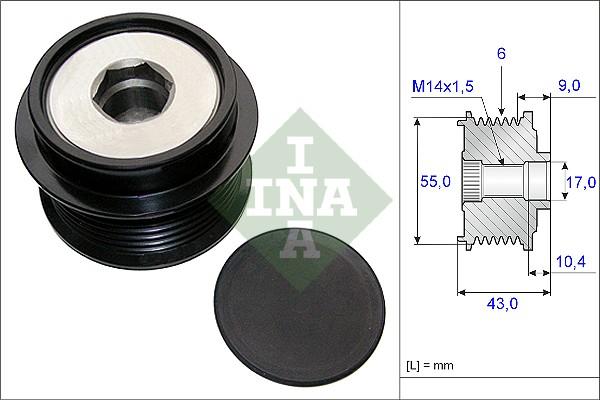 INA 535 0208 10 - Ремъчна шайба, генератор vvparts.bg