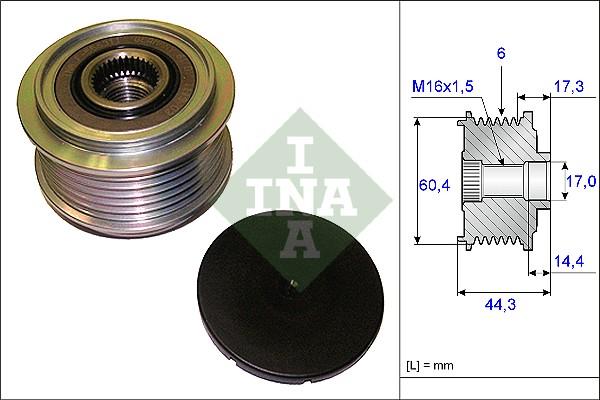 INA 535 0207 10 - Ремъчна шайба, генератор vvparts.bg