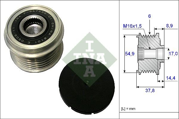 INA 535 0217 10 - Ремъчна шайба, генератор vvparts.bg