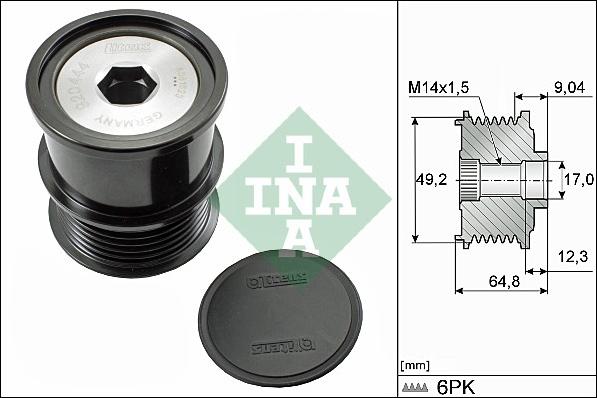 INA 535 0284 10 - Ремъчна шайба, генератор vvparts.bg