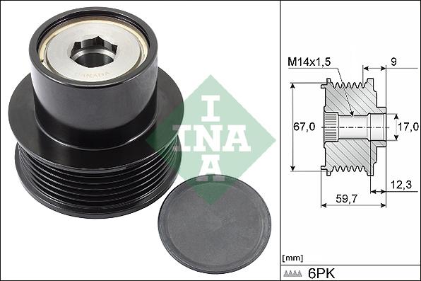 INA 535 0288 10 - Ремъчна шайба, генератор vvparts.bg