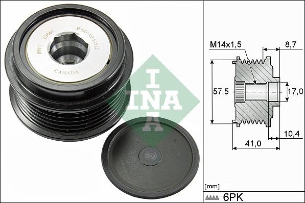 INA 535 0282 10 - Ремъчна шайба, генератор vvparts.bg