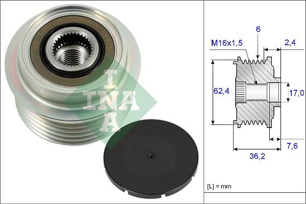 INA 535 0238 10 - Ремъчна шайба, генератор vvparts.bg