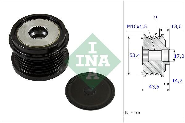 INA 535 0237 10 - Ремъчна шайба, генератор vvparts.bg