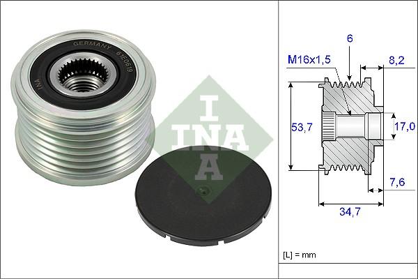 INA 535 0224 10 - Ремъчна шайба, генератор vvparts.bg