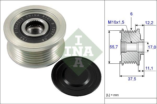 INA 535 0226 10 - Ремъчна шайба, генератор vvparts.bg