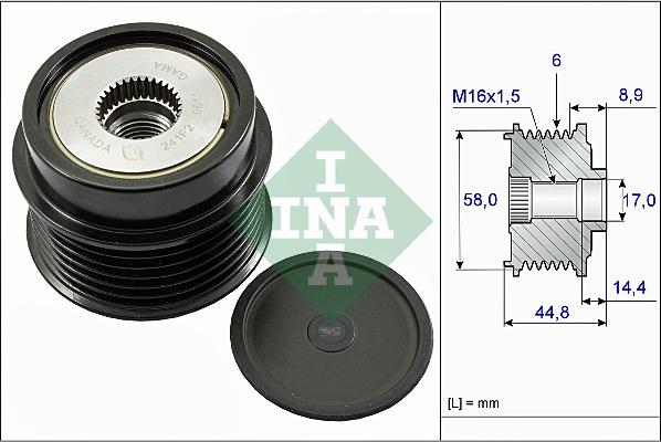 INA 535 0271 10 - Ремъчна шайба, генератор vvparts.bg