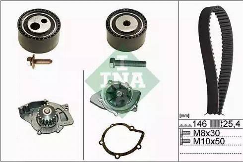 INA 530 0446 30 - Водна помпа+ к-кт ангренажен ремък vvparts.bg