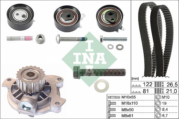 INA 530 0484 30 - Водна помпа+ к-кт ангренажен ремък vvparts.bg