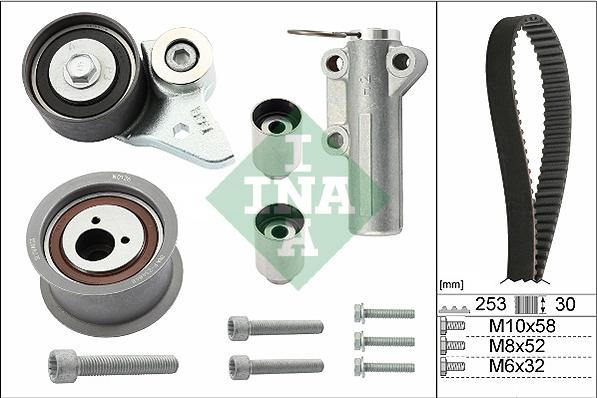 INA 530 0478 10 - Комплект ангренажен ремък vvparts.bg