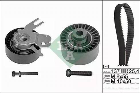 INA 530 0472 10 - Комплект ангренажен ремък vvparts.bg