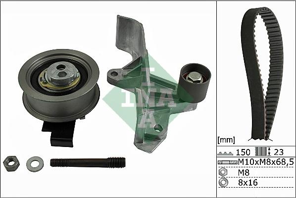 INA 530 0546 10 - Комплект ангренажен ремък vvparts.bg