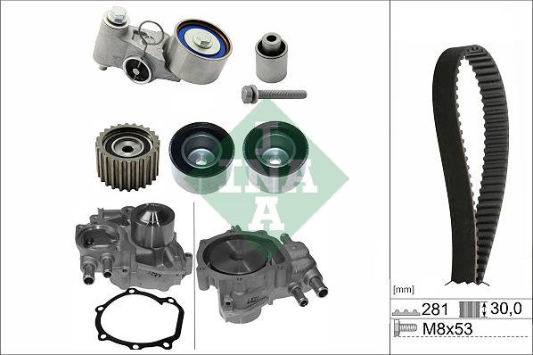 INA 530 0563 30 - Водна помпа+ к-кт ангренажен ремък vvparts.bg